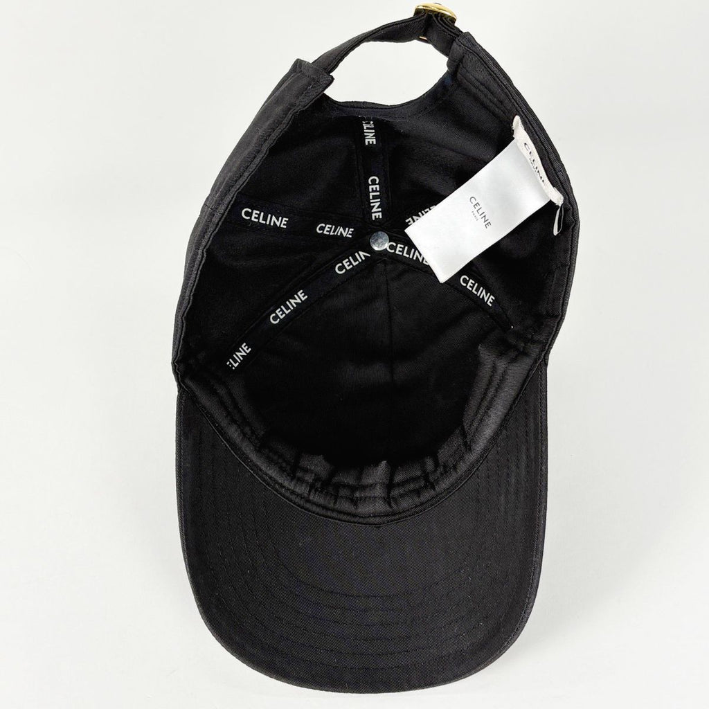 Celine Logo Cap Baseball Cap Hat Cap Polyester Cotton Black — view 3