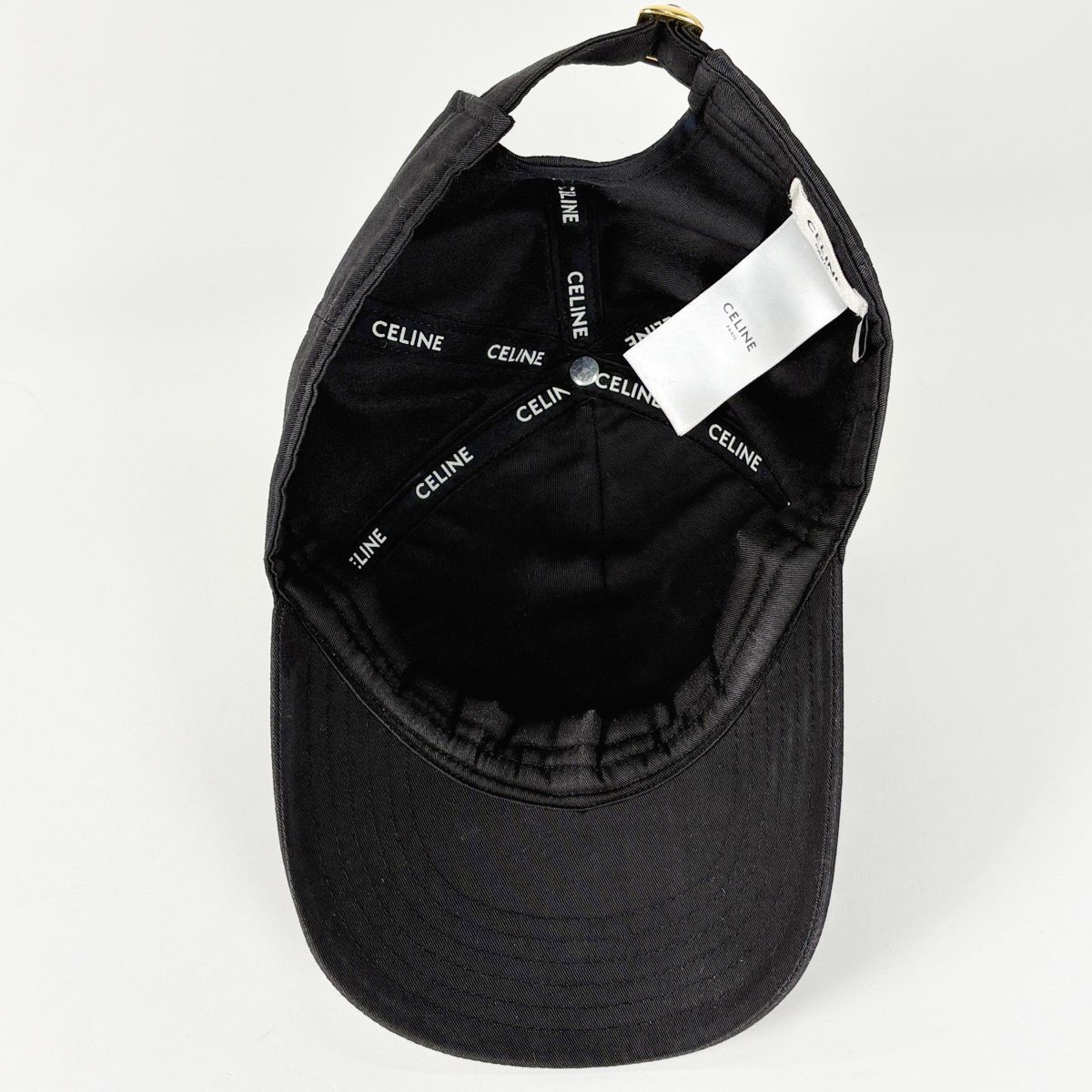 Celine Logo Cap Baseball Cap Hat Cap Polyester Cotton Black — view 3