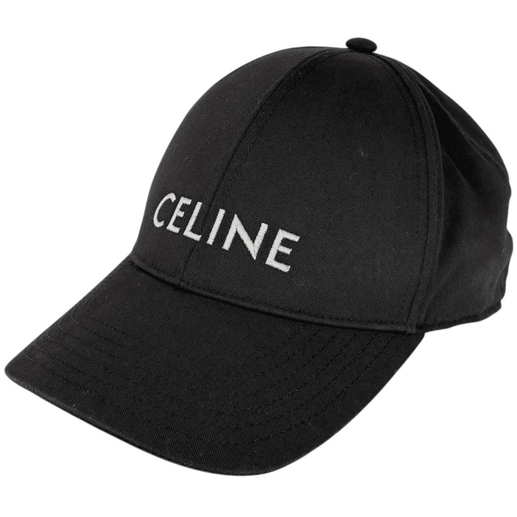 Celine Logo Cap Baseball Cap Hat Cap Polyester Cotton Black