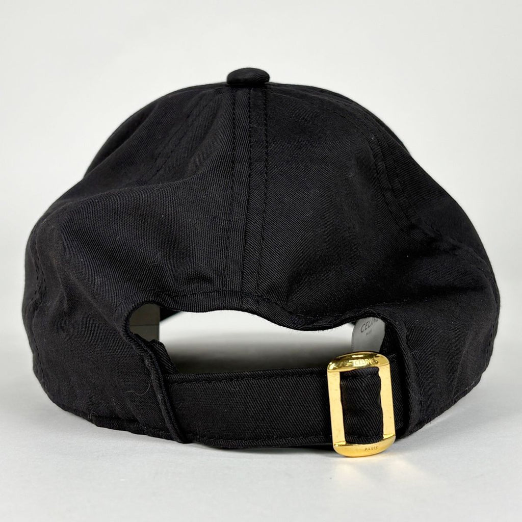Celine Logo Cap Baseball Cap Hat Cap Polyester Cotton Black — view 2