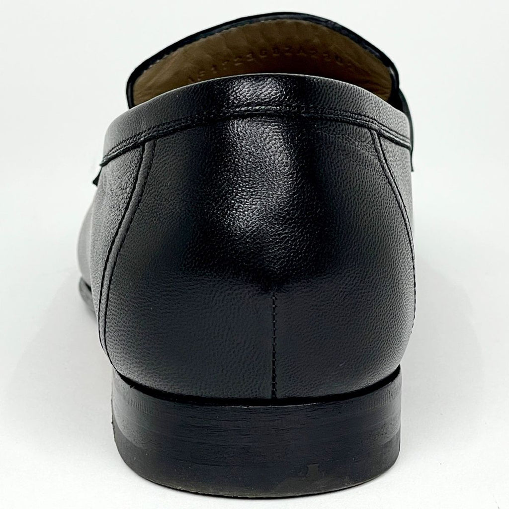 Hermes Logo Business Shoes Leather Black — view 3