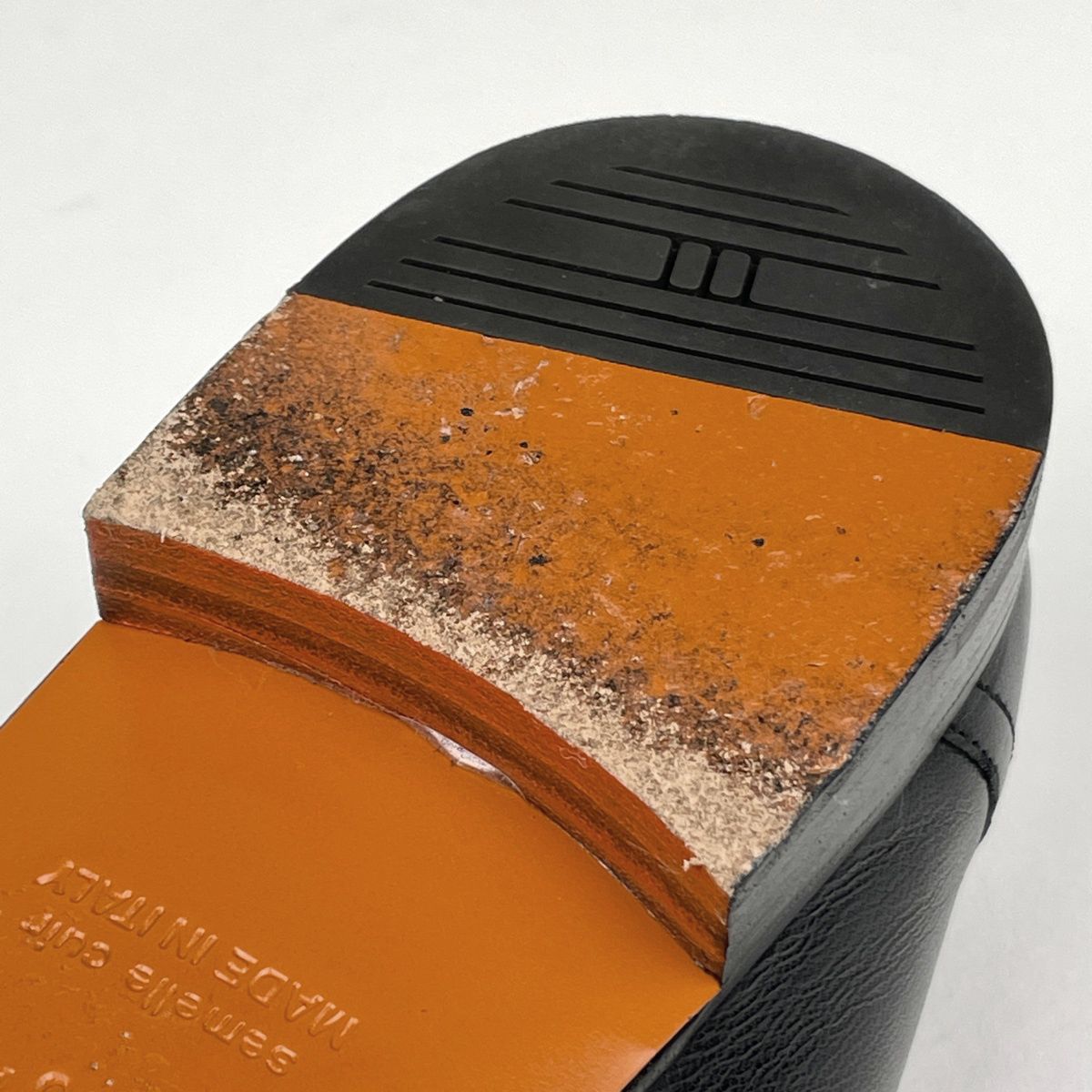 Hermes Logo Business Shoes Leather Black — view 4