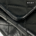 Chanel Quilted Double Flap Chain Shoulder Bag CC Logo Leather Black — view 7