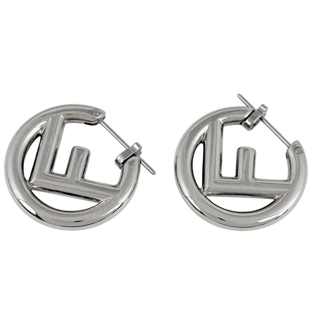 Fendi IS Earrings Hoop Silver Plated