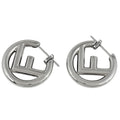 Fendi IS Earrings Hoop Silver Plated