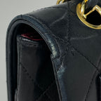 Chanel Quilted Single Flap Chain Shoulder Bag CC Logo Leather Black — view 7