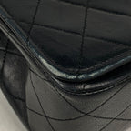 Chanel Quilted Single Flap Chain Shoulder Bag CC Logo Leather Black — view 4