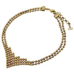 Dior Rhinestone Necklace Gold Plated