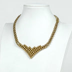 Dior Rhinestone Necklace Gold Plated — view 4