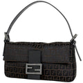 Fendi Zucchino Pattern Mamma Baguette Canvas Brown Shoulder