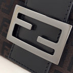 Fendi Zucchino Pattern Mamma Baguette Canvas Brown Shoulder — view 5