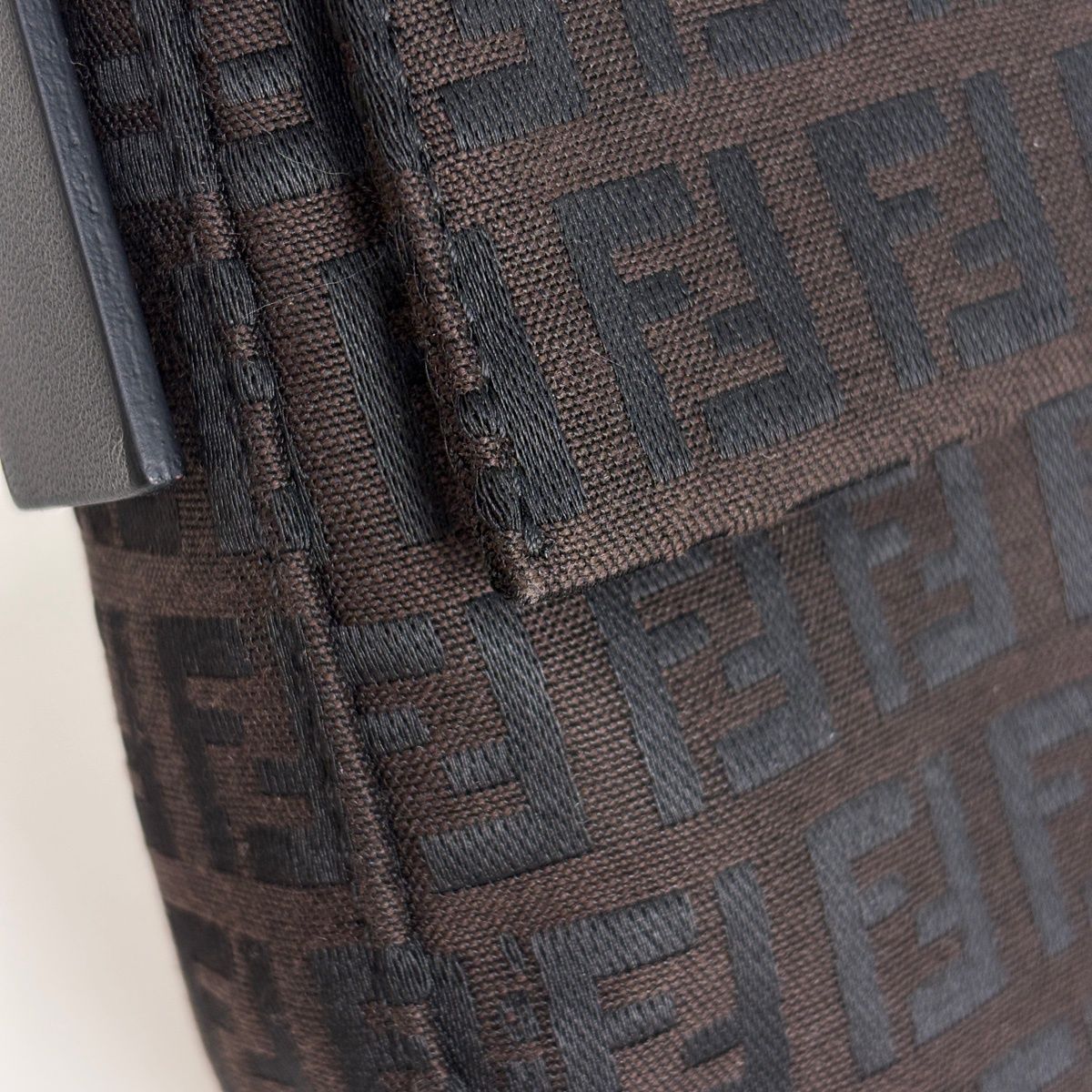 Fendi Zucchino Pattern Mamma Baguette Canvas Brown Shoulder — view 4