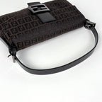 Fendi Zucchino Pattern Mamma Baguette Canvas Brown Shoulder — view 6