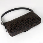 Fendi Zucchino Pattern Mamma Baguette Canvas Brown Shoulder — view 2