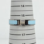 Hermes Clic Clac PM Bracelet Logo Bangle Silver Plated Light Blue — view 5