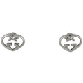 Gucci Interlocking Earrings Heart 925 Sterling Silver