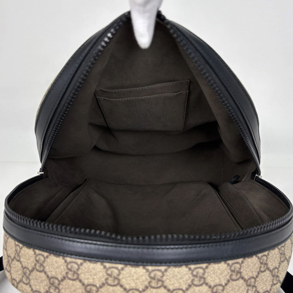 Gucci GG Pattern Backpack Beige Black — view 8