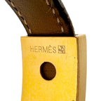 Hermes Puspusu Leather Metal Brown Bracelet Gold — view 6