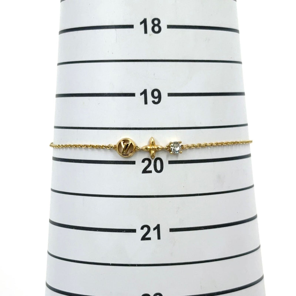 Louis Vuitton Petit Monogram Metal Color Stone Clear Gold Bracelet — view 9