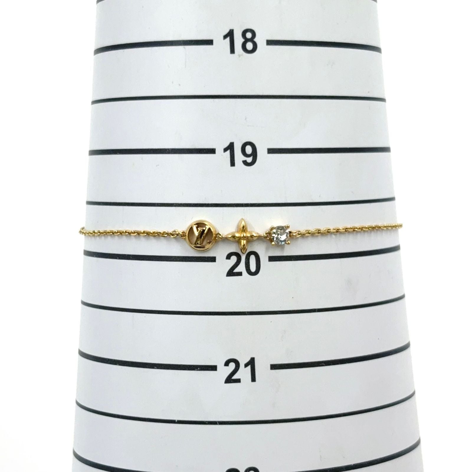 Louis Vuitton Petit Monogram Metal Color Stone Clear Gold Bracelet — view 9