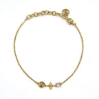 Louis Vuitton Petit Monogram Metal Color Stone Clear Gold Bracelet — view 3