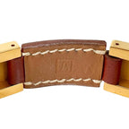 Hermes Leather Metal Brown Bracelet Gold — view 8