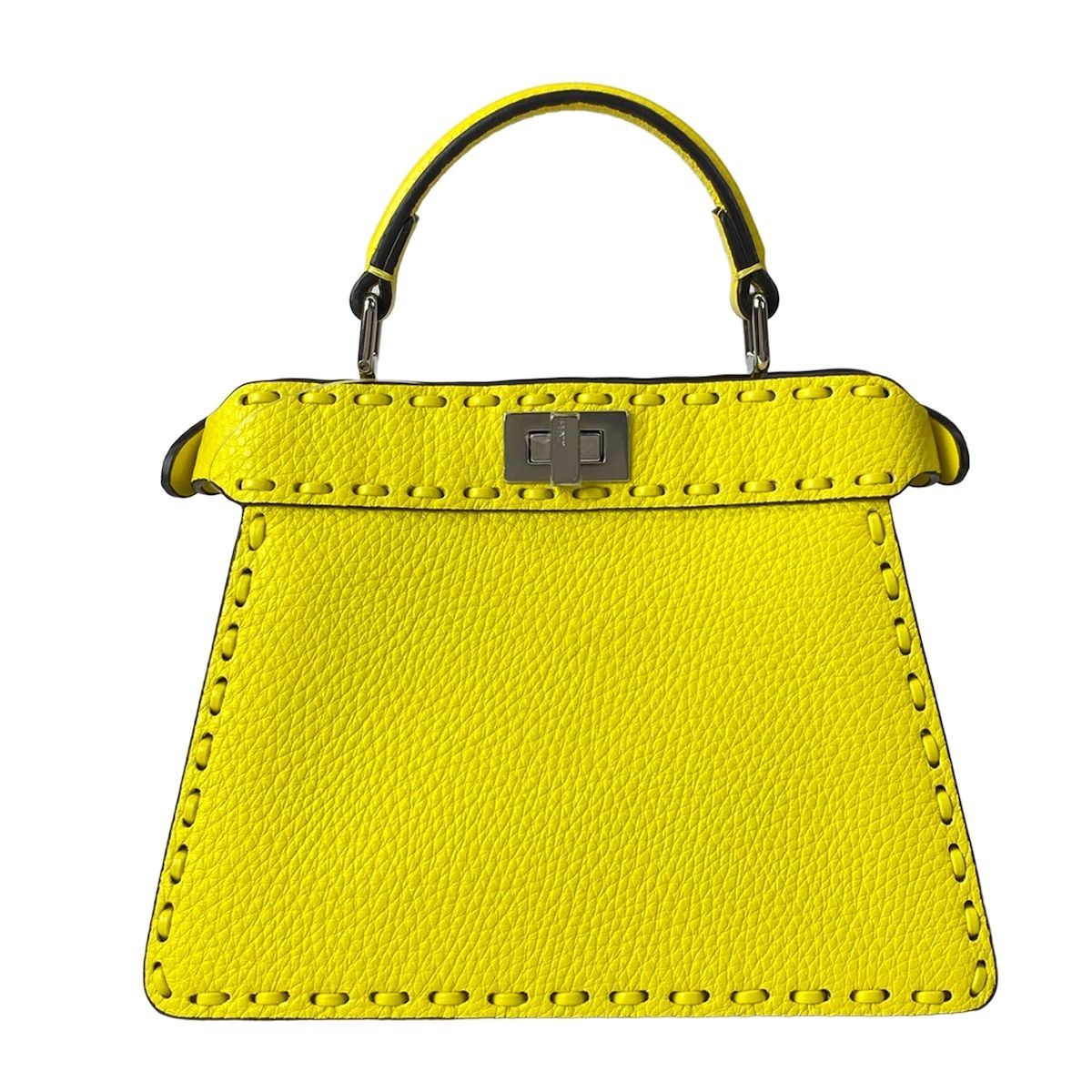 Fendi Handbag Peekaboo Icy Petit Selleria Arbb Yellow Leather — view 3