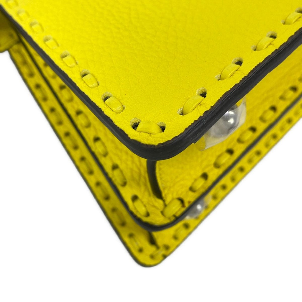 Fendi Handbag Peekaboo Icy Petit Selleria Arbb Yellow Leather — view 6