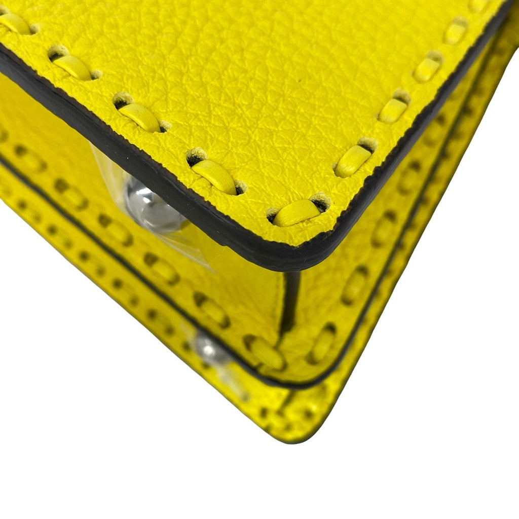 Fendi Handbag Peekaboo Icy Petit Selleria Arbb Yellow Leather — view 7