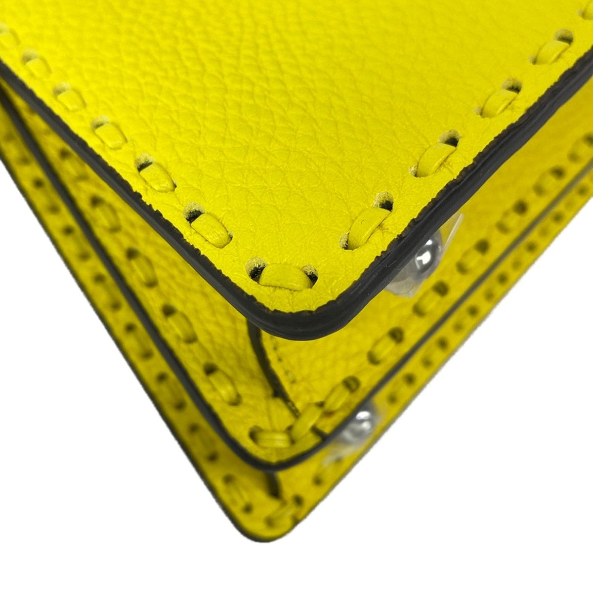 Fendi Handbag Peekaboo Icy Petit Selleria Arbb Yellow Leather — view 8