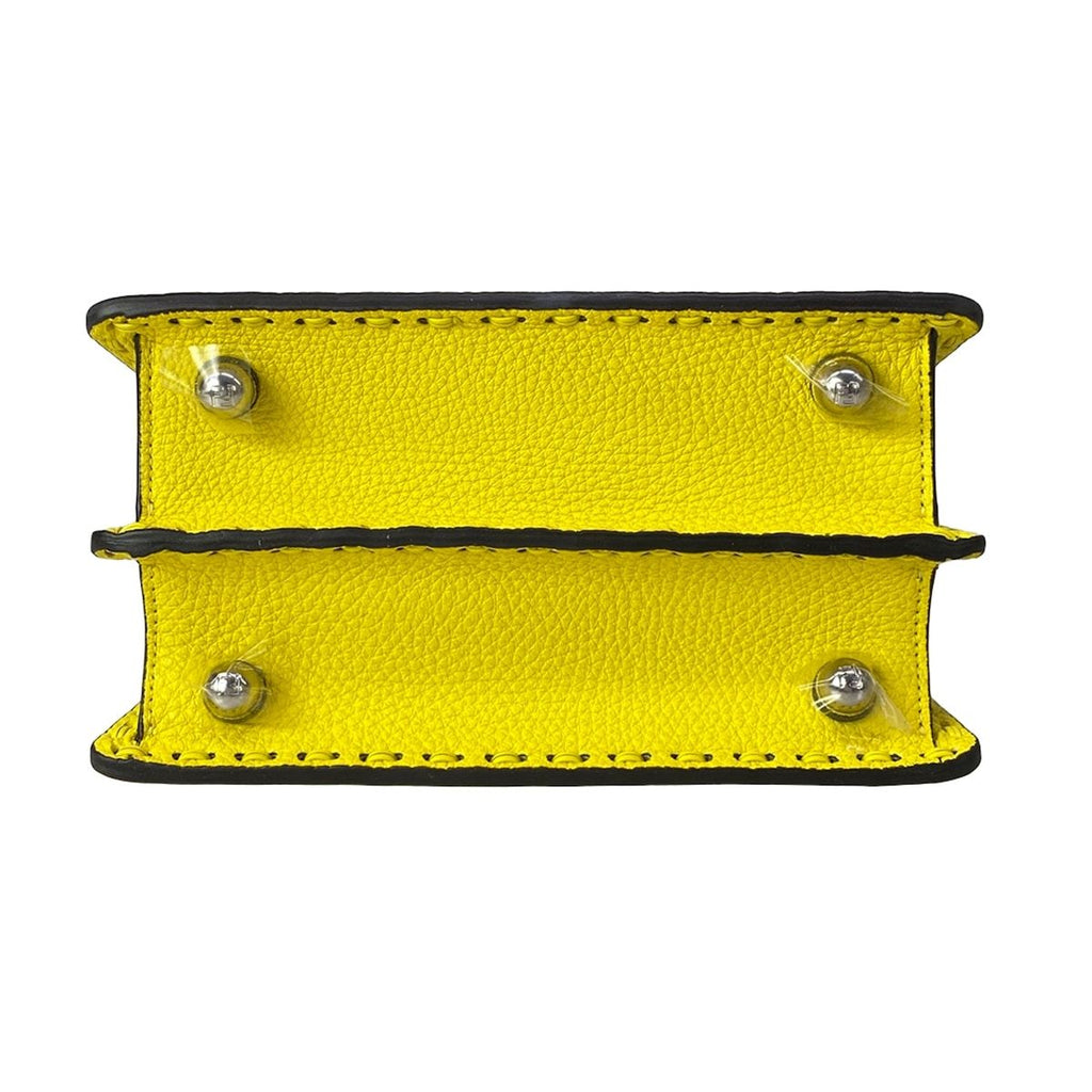 Fendi Handbag Peekaboo Icy Petit Selleria Arbb Yellow Leather — view 5