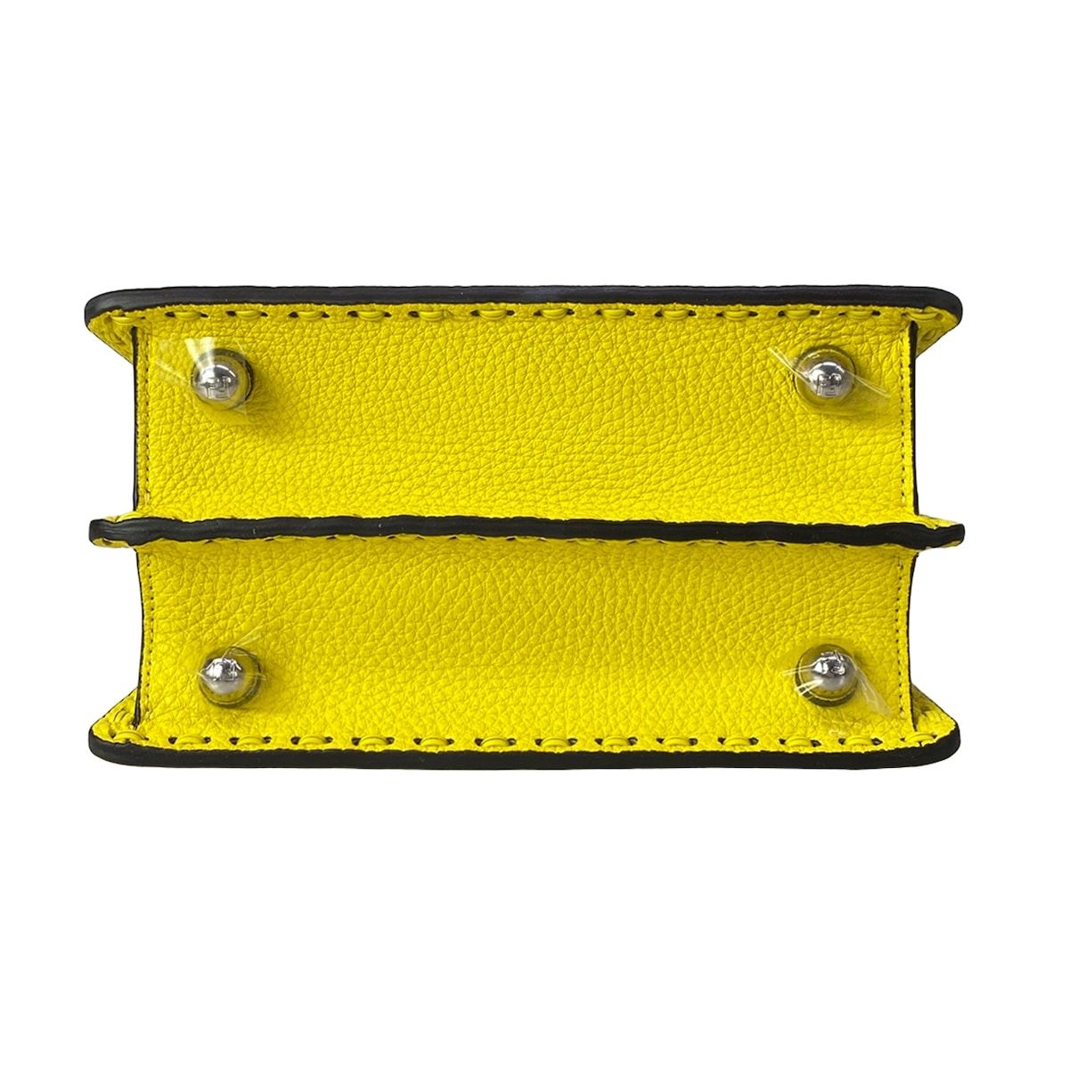 Fendi Handbag Peekaboo Icy Petit Selleria Arbb Yellow Leather — view 5