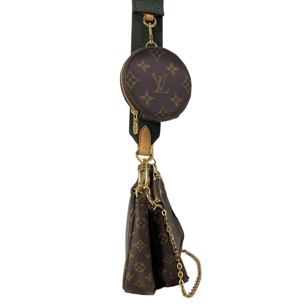 Louis Vuitton Shoulder Bag Monogram Multi Pochette Khaki Leather — view 2