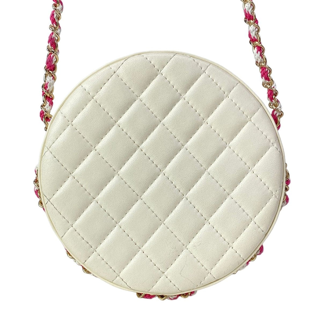 Chanel Shoulder Bag Ivory Pink Clear Cruise Line Chain Lifting Leather Ring — view 3