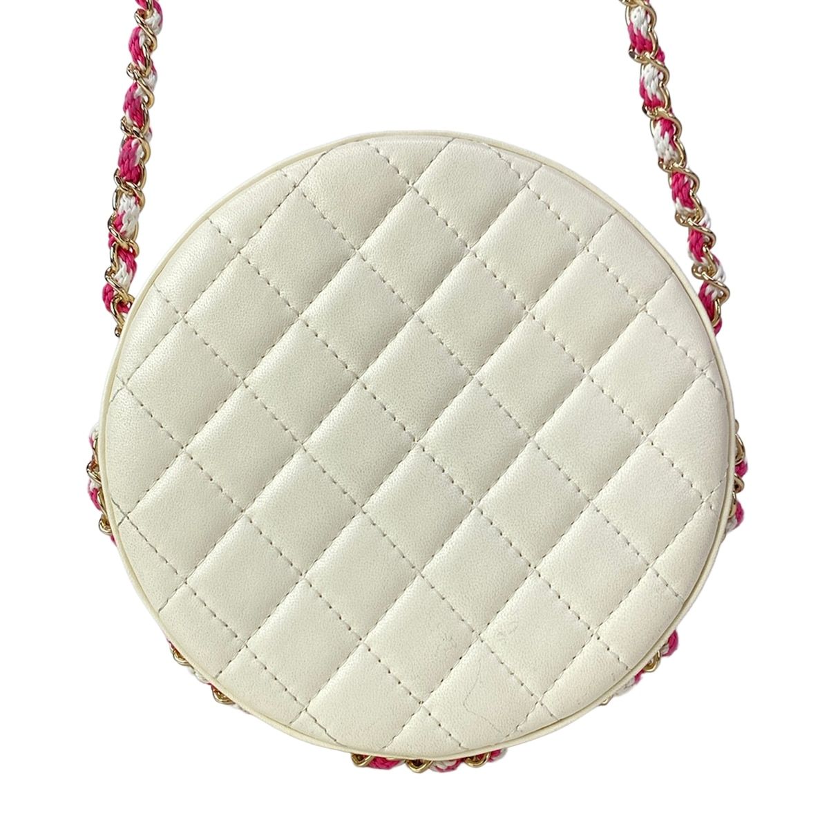 Chanel Shoulder Bag Ivory Pink Clear Cruise Line Chain Lifting Leather Ring — view 3