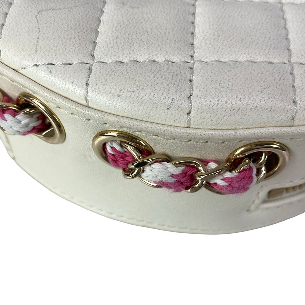 Chanel Shoulder Bag Ivory Pink Clear Cruise Line Chain Lifting Leather Ring — view 9