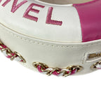 Chanel Shoulder Bag Ivory Pink Clear Cruise Line Chain Lifting Leather Ring — view 7