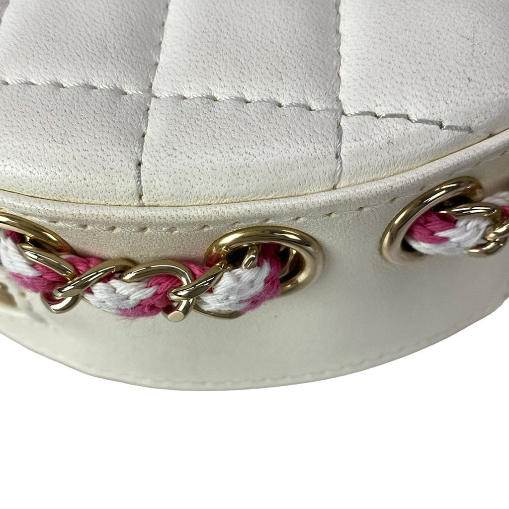 Chanel Shoulder Bag Ivory Pink Clear Cruise Line Chain Lifting Leather Ring — view 8