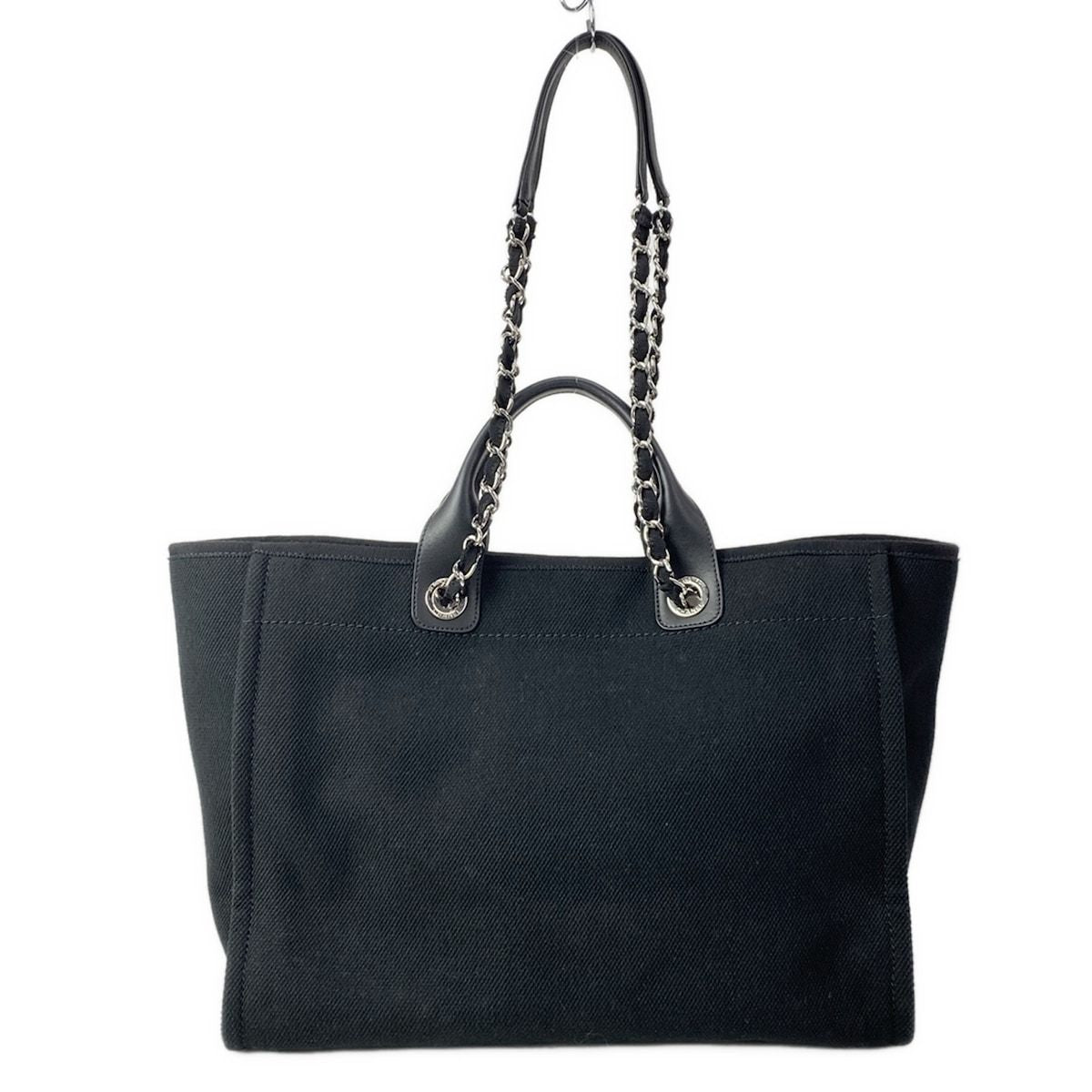 Chanel Tote Deauville Line GM Black Chain Shoulder Leather — view 3