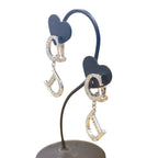 Dior CD Logo Earrings Rhinestone Silver — view 3