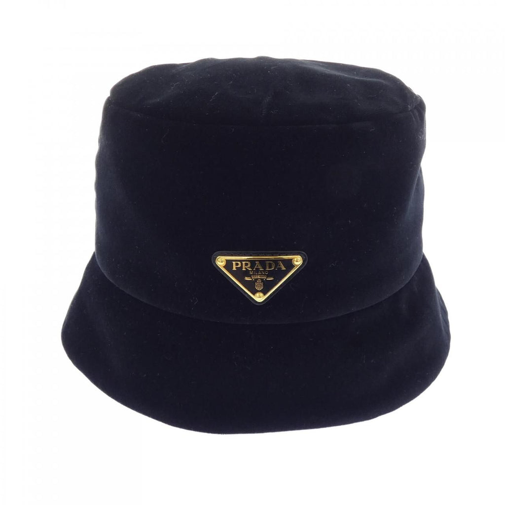 Prada Triangle Logo Velvet Bucket — view 2