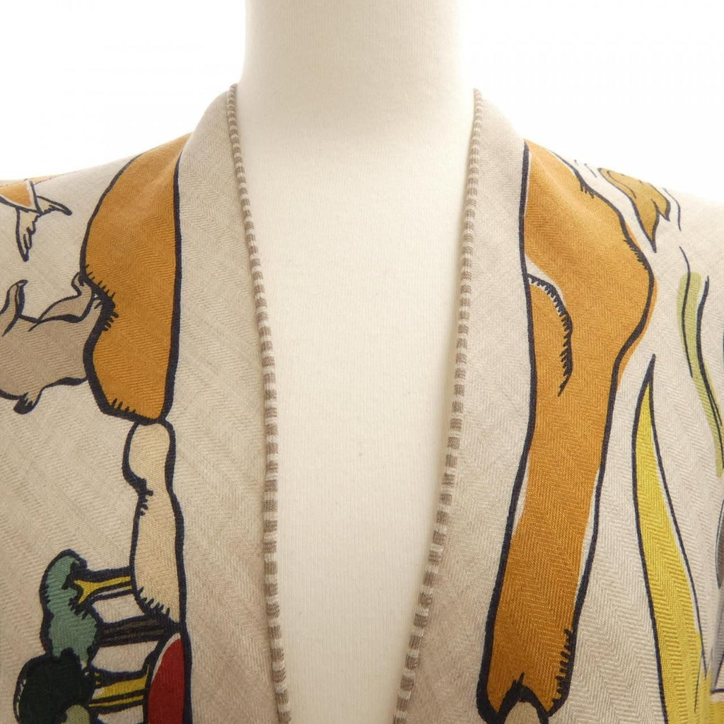 Hermes Thousand and One Rabbit Triangle Jean Shawl Scarf — view 4