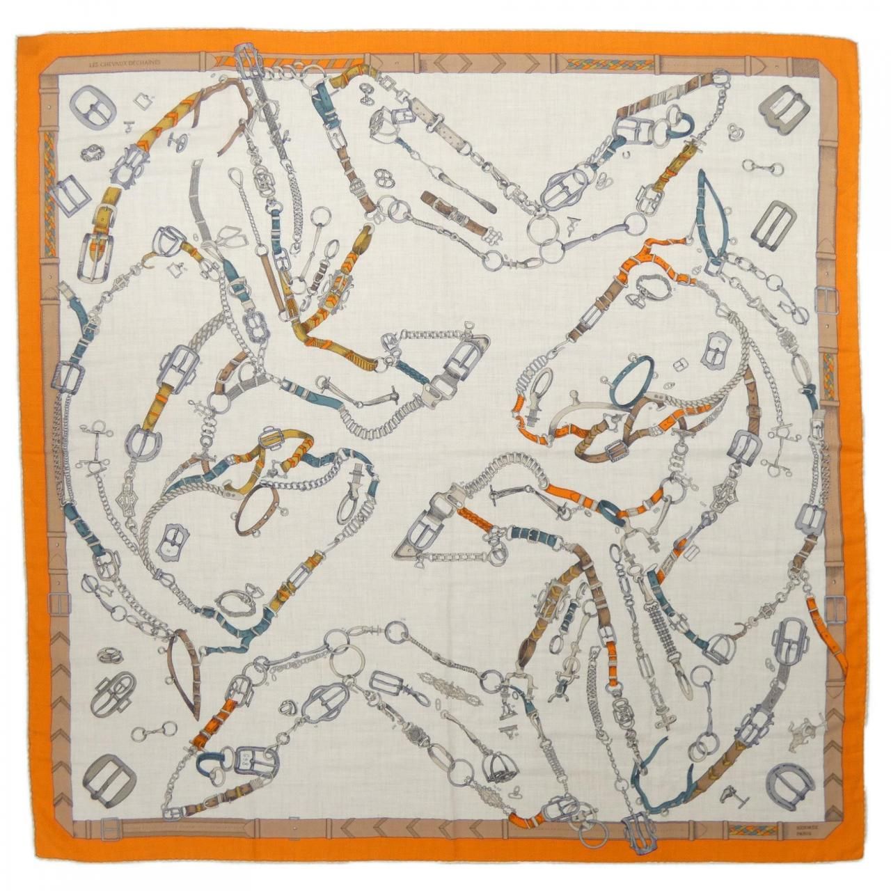 Hermes les Chevaux Dechaines Carre Shawl Scarf