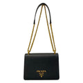 Prada Shoulder Bag Black Chain Leather