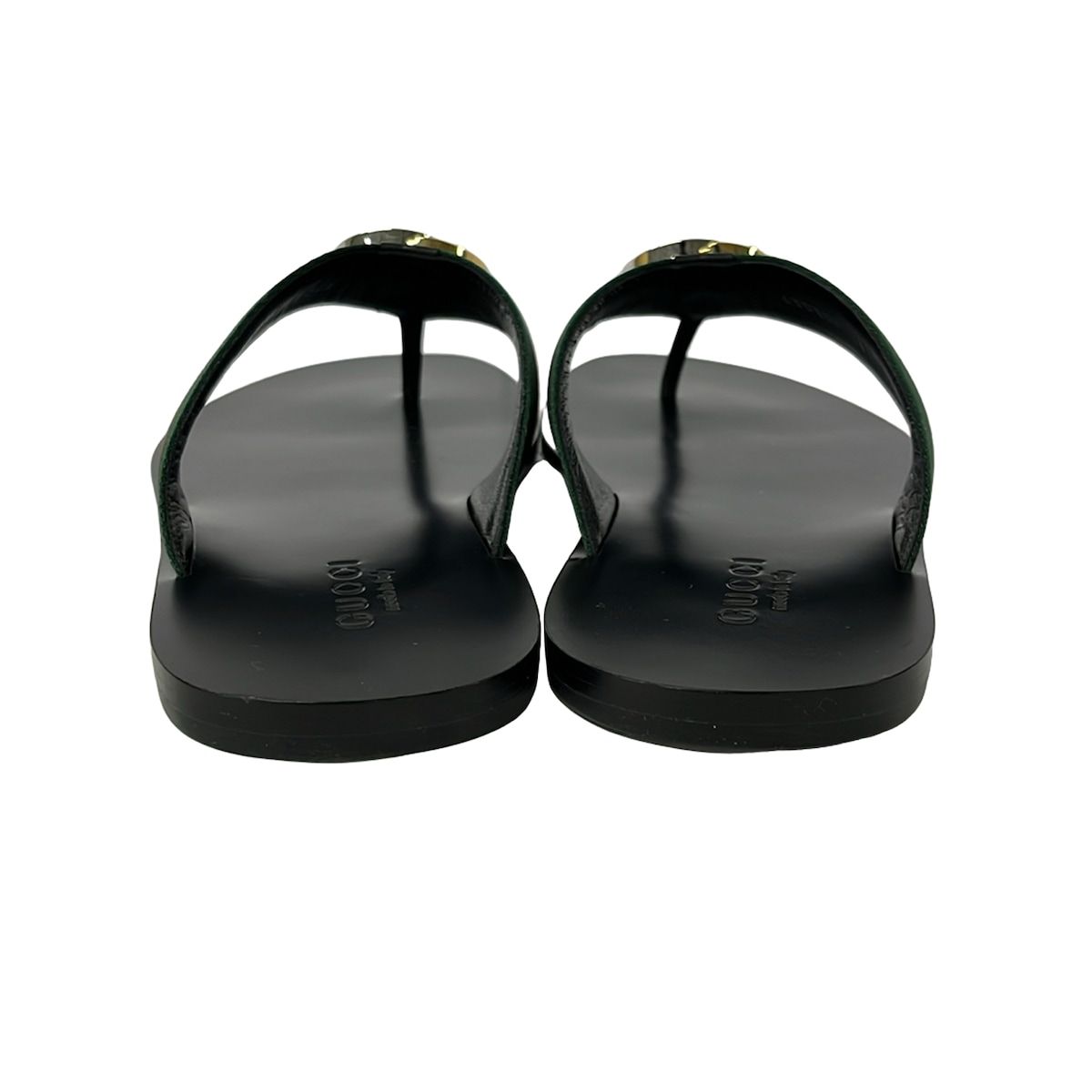 Gucci Sandals 9.5 Black Green Red Leather — view 3