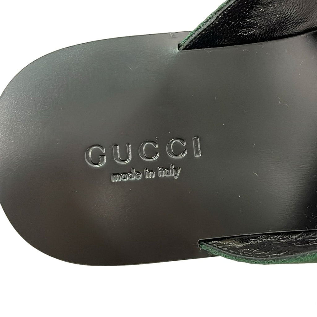 Gucci Sandals 9.5 Black Green Red Leather — view 5
