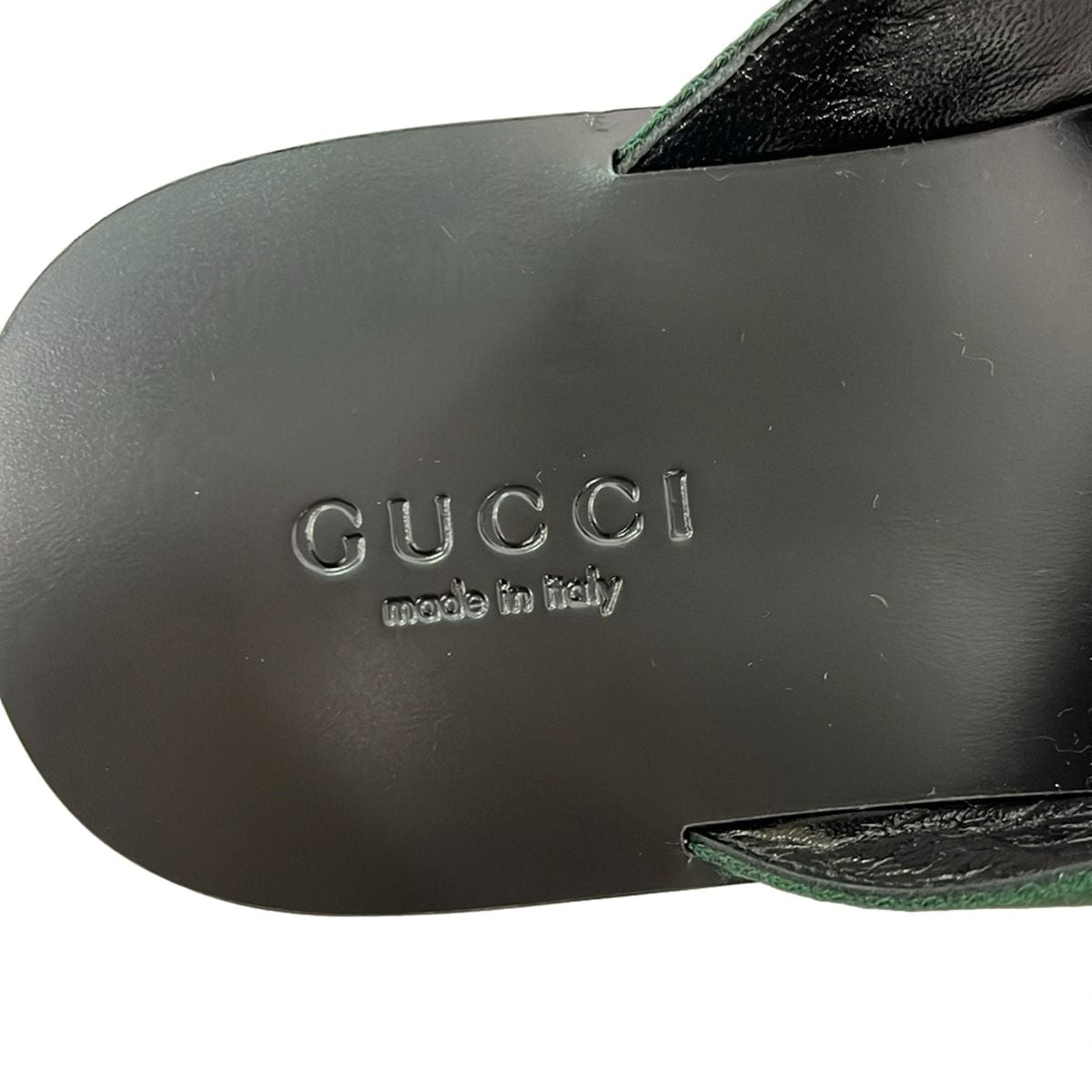 Gucci Sandals 9.5 Black Green Red Leather — view 5