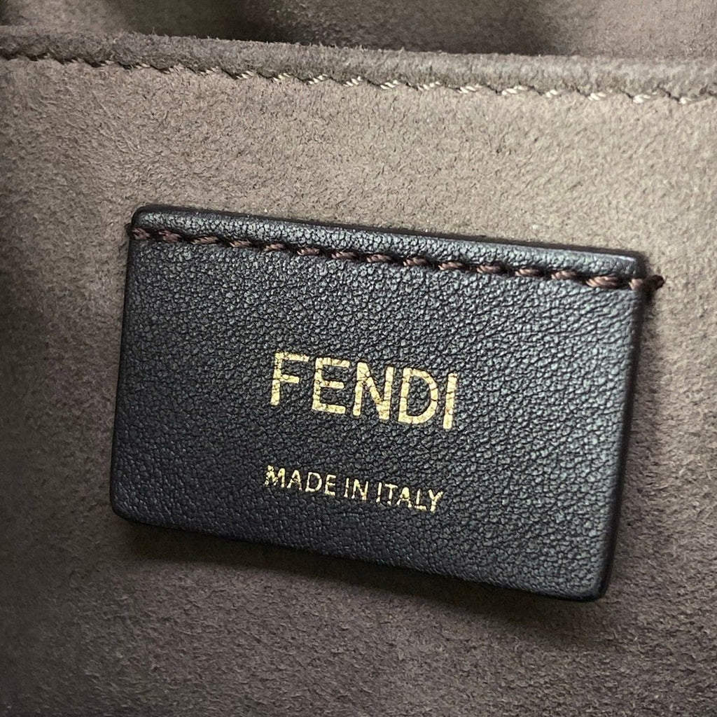 Fendi Shoulder Bag Montresor Beige Drawstring Leather — view 8