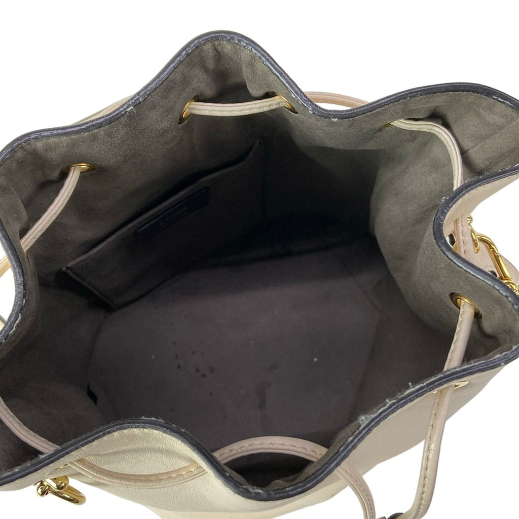 Fendi Shoulder Bag Montresor Beige Drawstring Leather — view 7