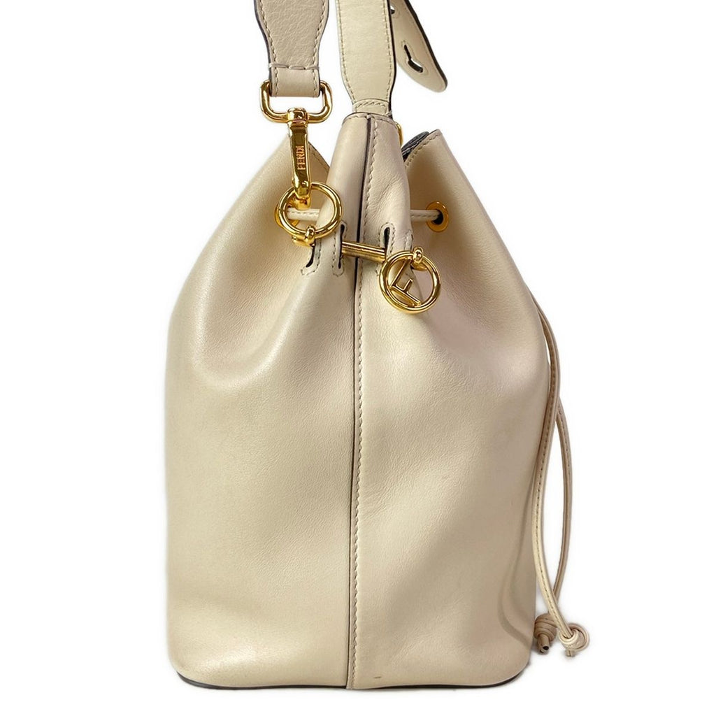 Fendi Shoulder Bag Montresor Beige Drawstring Leather — view 2